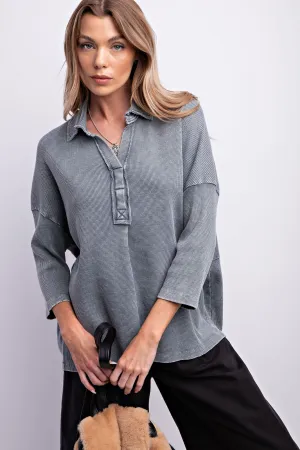 Fave Thermal Top - Denim Blue