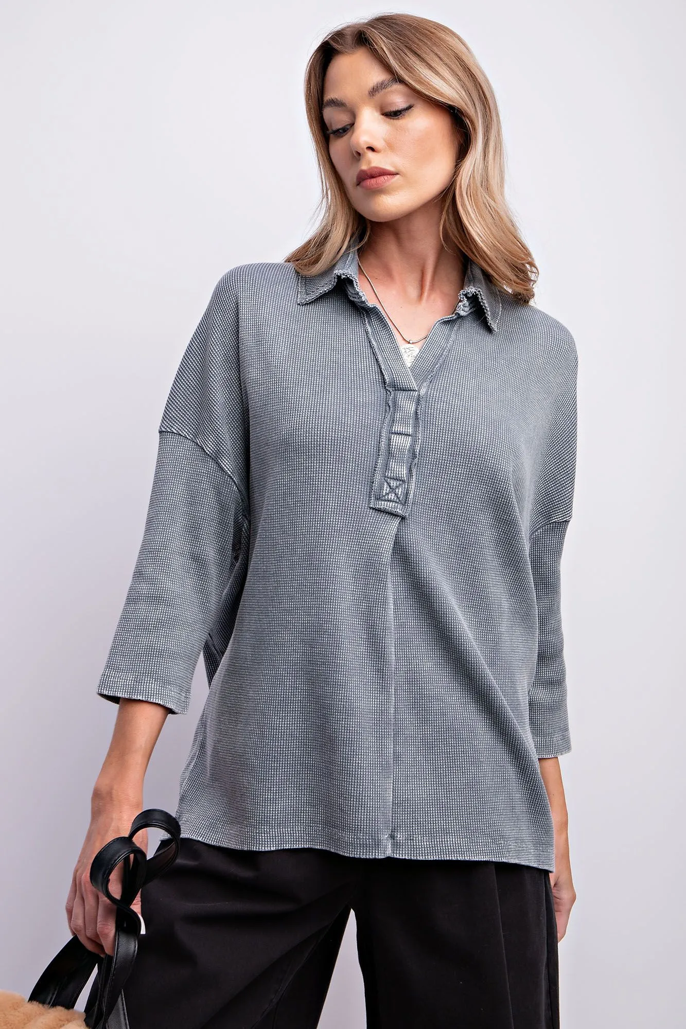 Fave Thermal Top - Denim Blue