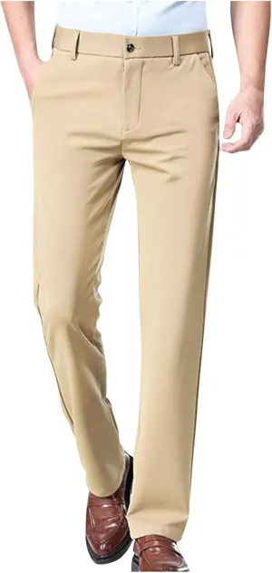 Finelylove Mens Dress Pants Casual Slim Fit Flat Front Formal Pants Wrinkle Free Tapered Trousers Trendy