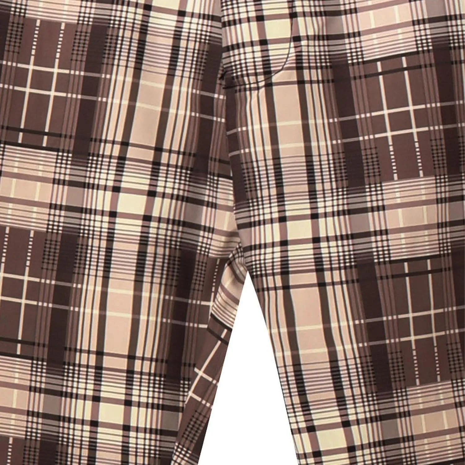 Finelylove Mens Dress Pants Slim Fit Flat Front Casual Plaid Pants Stretch Tapered Business Work Pants Chino Trousers