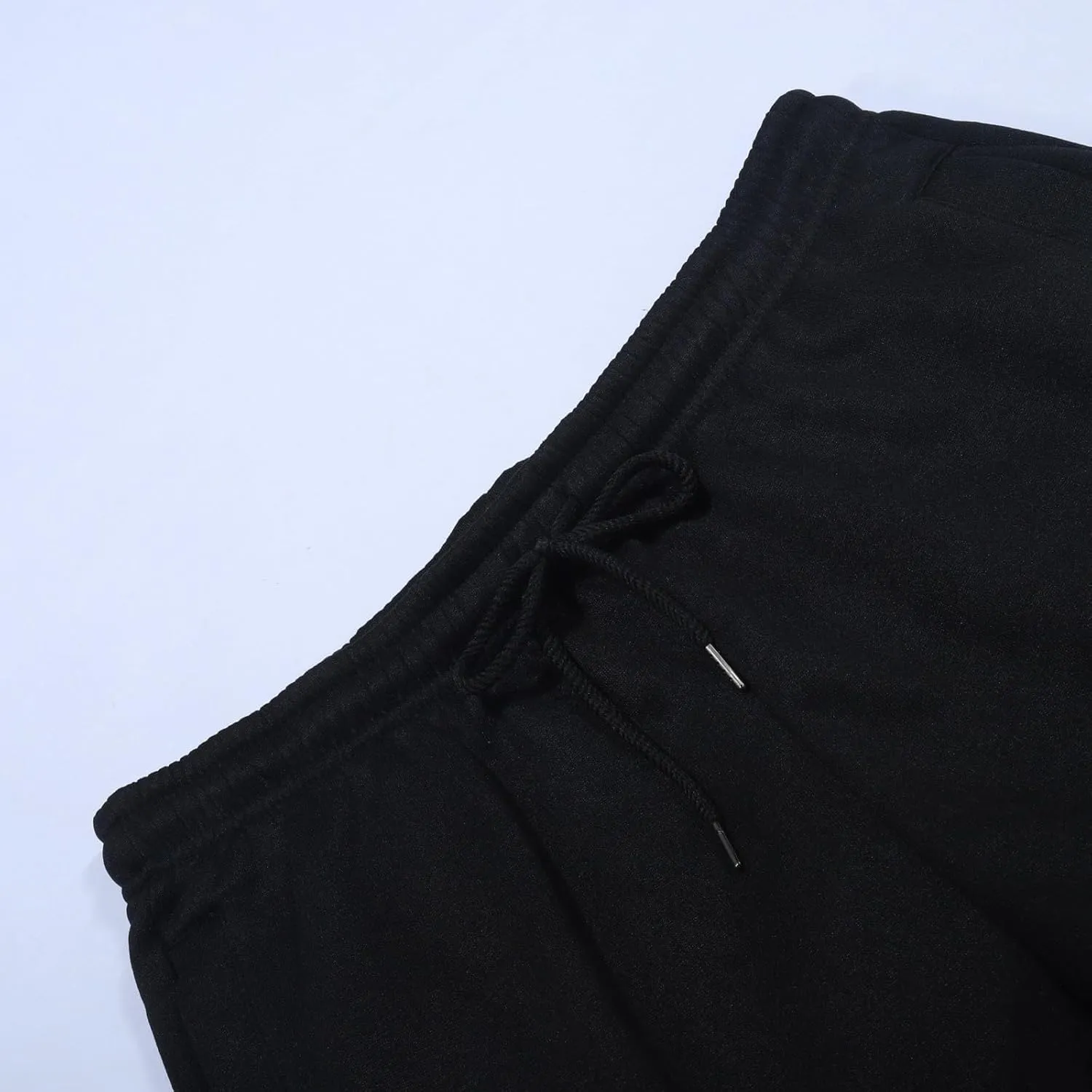 Fleece Cargo Sweatpants for Men Big and Tall Loose Fit Elastic Waist Casual Pants Lightweight Comfy Drawstring Athletic Pants