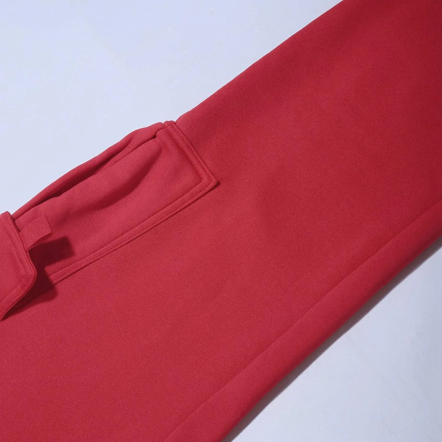 Fleece Cargo Sweatpants for Men Big and Tall Loose Fit Elastic Waist Casual Pants Lightweight Comfy Drawstring Athletic Pants