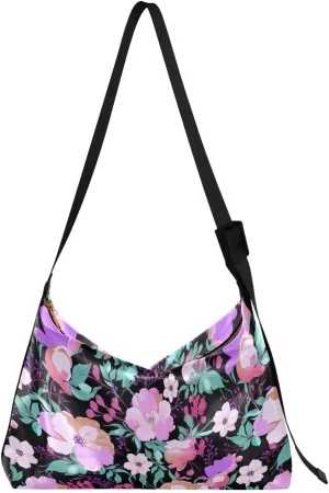 Flowers Floral Vintage Crossbody Bag for Women Men with Adjustable Strap PU Leather Shoulder Hobo Purse Bag 20851698