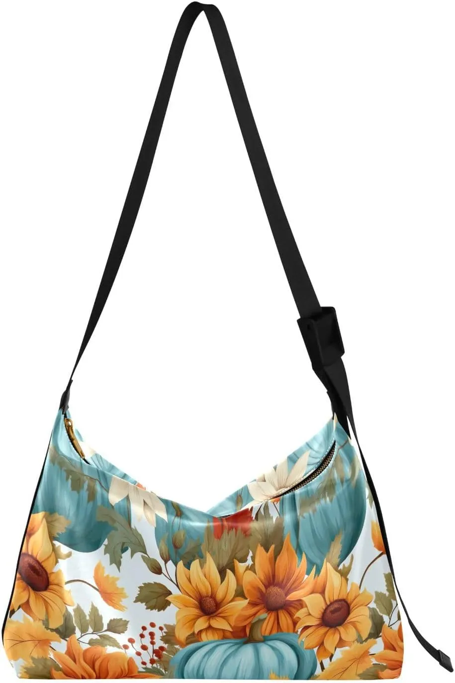 Flowers Sunflower Crossbody Bag for Women Men with Adjustable Strap PU Leather Shoulder Hobo Purse Bag 20857567