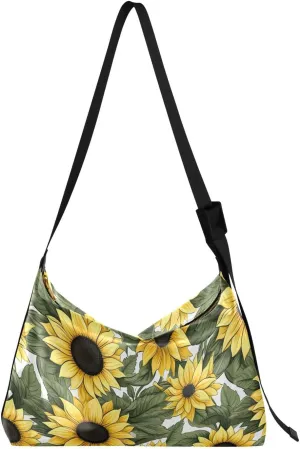 Flowers Sunflower Crossbody Bag for Women Men with Adjustable Strap PU Leather Shoulder Hobo Purse Bag 20857612
