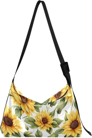 Flowers Sunflower Crossbody Bag for Women Men with Adjustable Strap PU Leather Shoulder Hobo Purse Bag 20857620