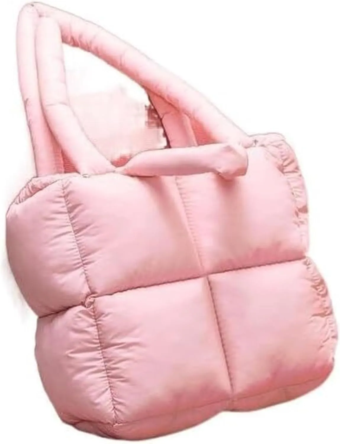 Fluffy Nylon Tote Bag for Women | Solid Zipper Plush Shoulder Handbag | Stylish Ladies Handbag(Brown)