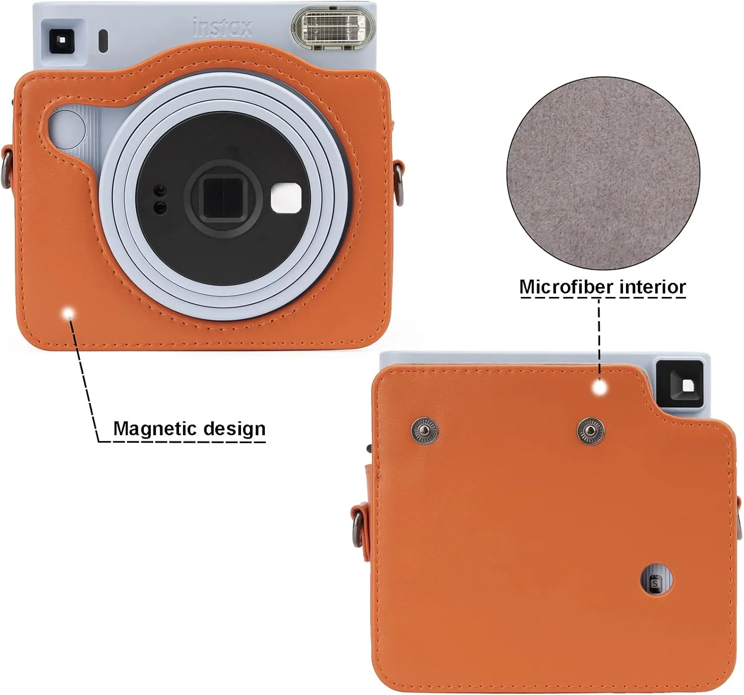 Frankmate Protective Case Compatible with Fujifilm Instax Square SQ1 Instant Film Camera, PU Leather Compact Case Bag with Adjustable Shoulder Strap