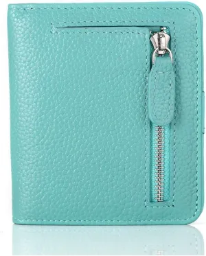 FUNTOR Small Wallets for Women, Ladies Small Compact Bifold Pocket RFID Blocking Genuine Leather Wallet for Women
