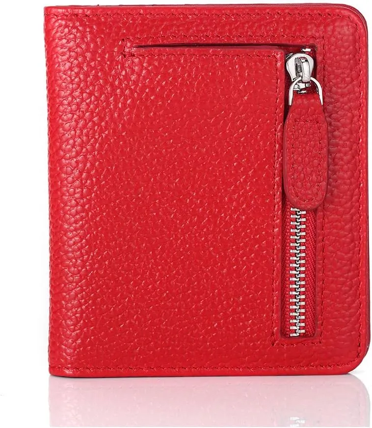 FUNTOR Small Wallets for Women, Ladies Small Compact Bifold Pocket RFID Blocking Genuine Leather Wallet for Women