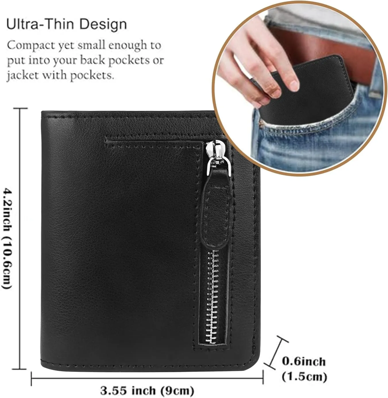 FUNTOR Small Wallets for Women, Ladies Small Compact Bifold Pocket RFID Blocking Genuine Leather Wallet for Women