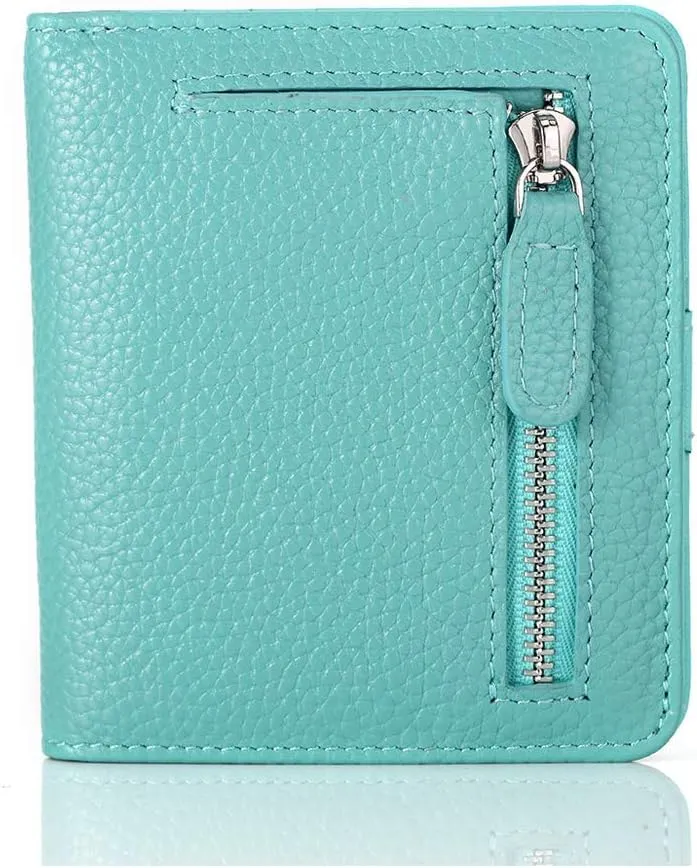FUNTOR Small Wallets for Women, Ladies Small Compact Bifold Pocket RFID Blocking Genuine Leather Wallet for Women