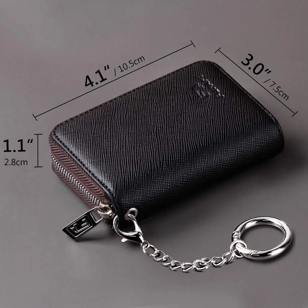 FurArt Credit Card Wallet, Zipper Business Card Holder for Women, RFID Blocking, KeyChain Wallet, Compact Size