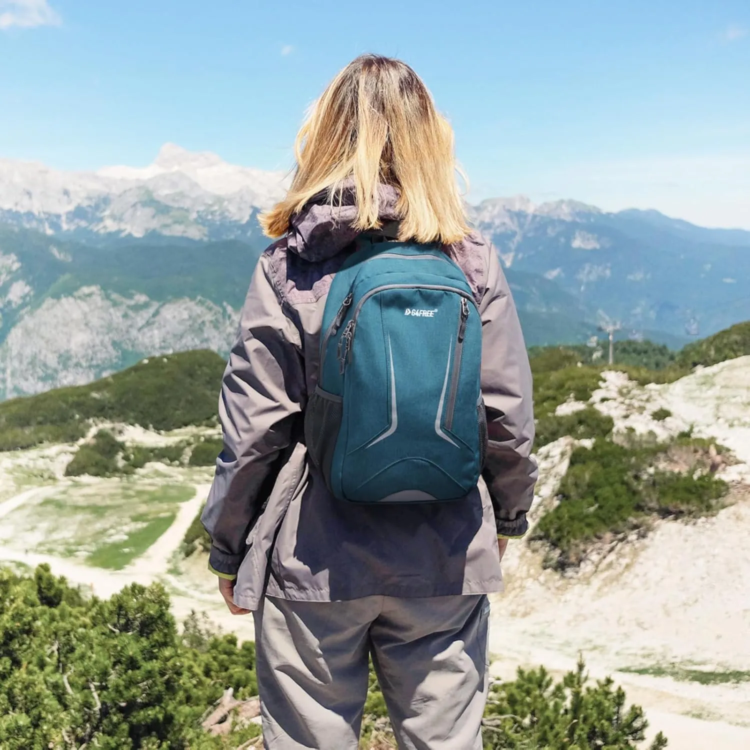 G4Free 16L Small Hiking Backpack, Compact Travel Backpack Lightweight Daypack Waterproof for Men Women Outdoor(Teal Blue)