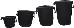 Gadpiparty Waterproof Camera Lens Case 4pcs Lens Bag Drawstring Closure Belt Loop Compact Storage Pouch for Dslr Lenses