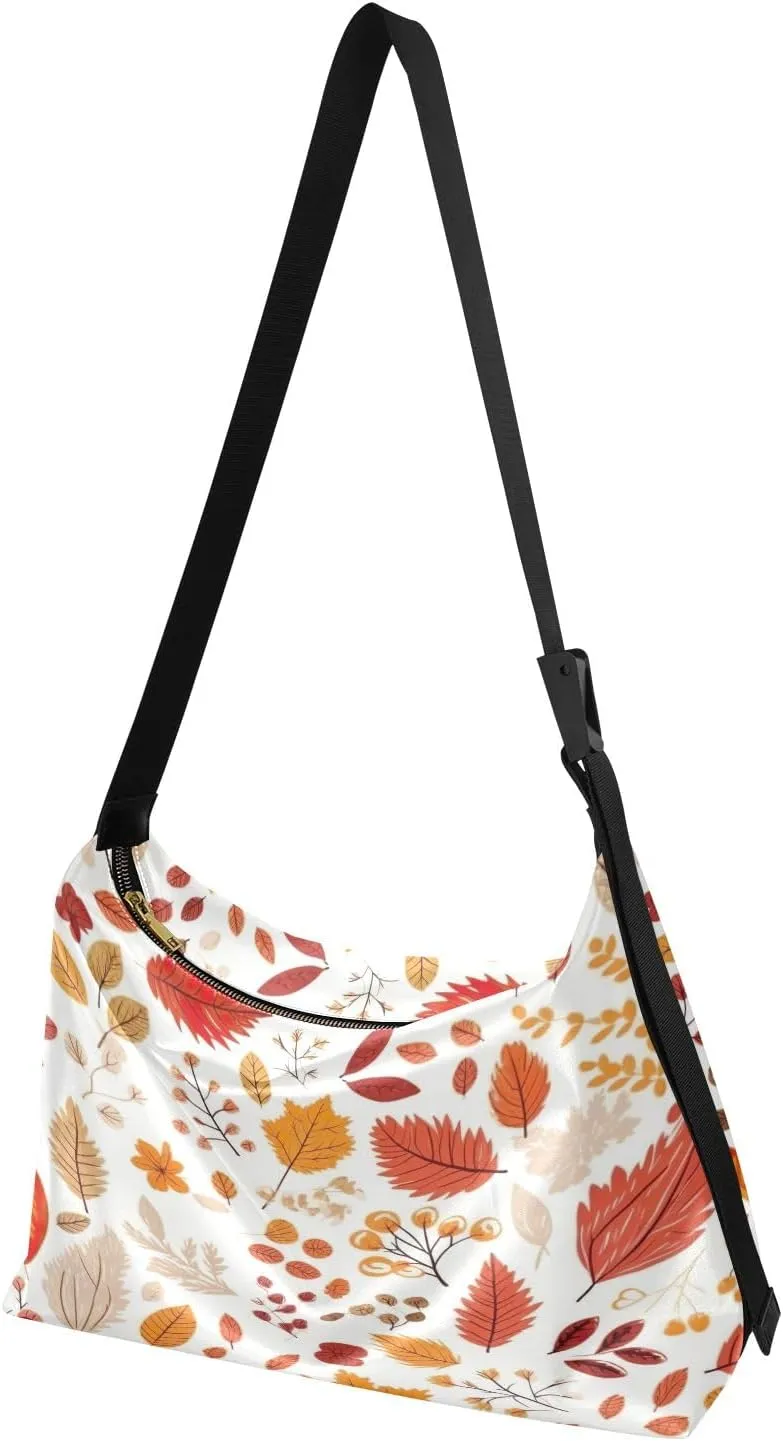 GAIGEO Abstract Black and Gold Painting Womens Shoulder Bag Leather, Vegan Leather Crossbody Bag, Large Bag with Zipper