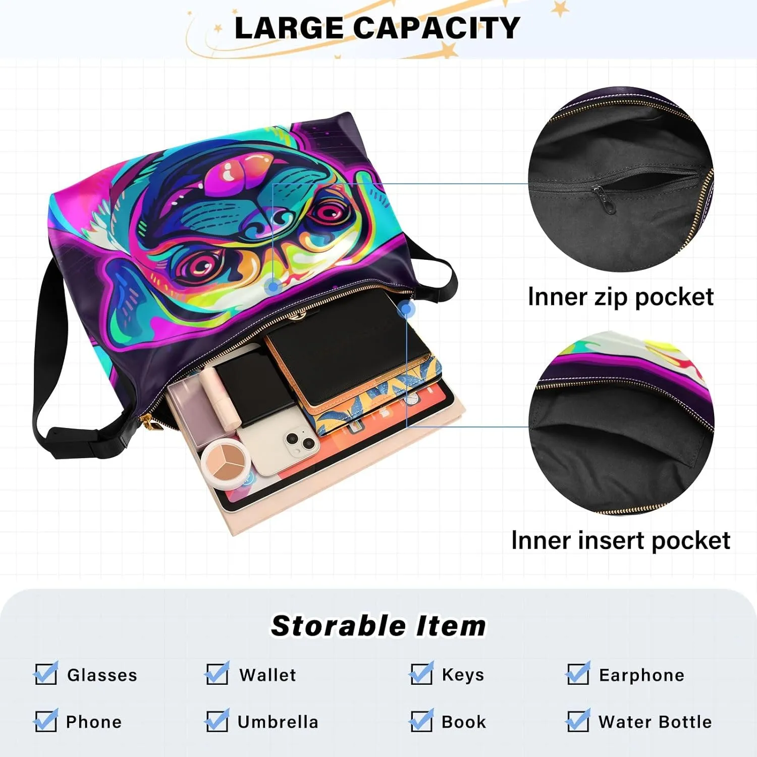 GAIGEO Abstract Design Faux Leather Bag, Woman Shoulder Bag, Crossbody Leather Shoulder Bag