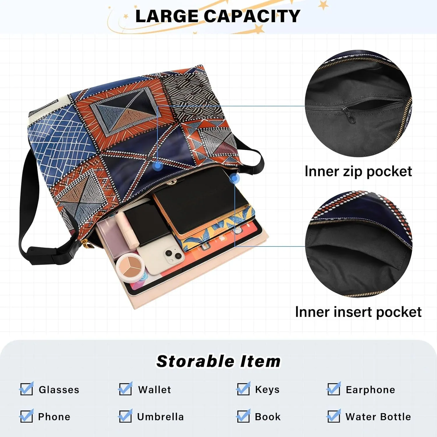 GAIGEO Black and White Sketch of a Beagle Vegan Crossbody Bag, Crossbody Bag with Thick Strap, Men's Leather Crossbody Bag