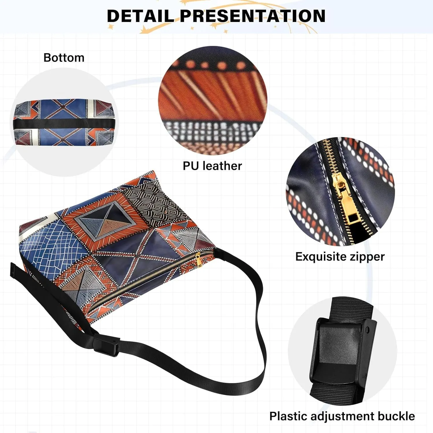 GAIGEO Black and White Sketch of a Beagle Vegan Crossbody Bag, Crossbody Bag with Thick Strap, Men's Leather Crossbody Bag