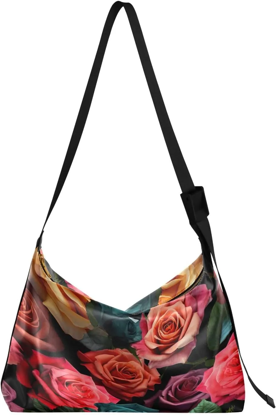 GAIGEO Fruits with Autumn Leaves Vegan Crossbody Bag, Ladies Leather Crossbody Bags, Bag with Zipper Pockets
