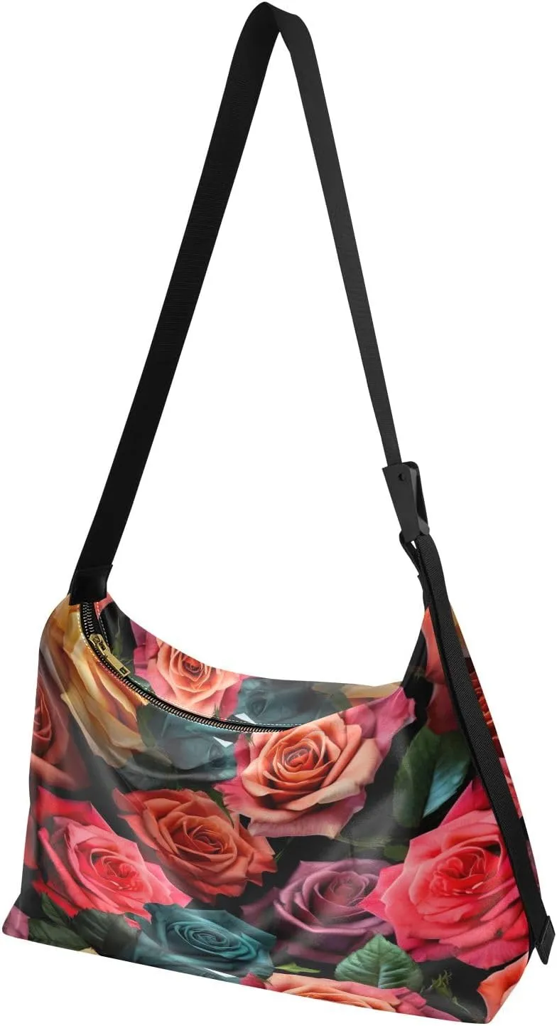 GAIGEO Fruits with Autumn Leaves Vegan Crossbody Bag, Ladies Leather Crossbody Bags, Bag with Zipper Pockets