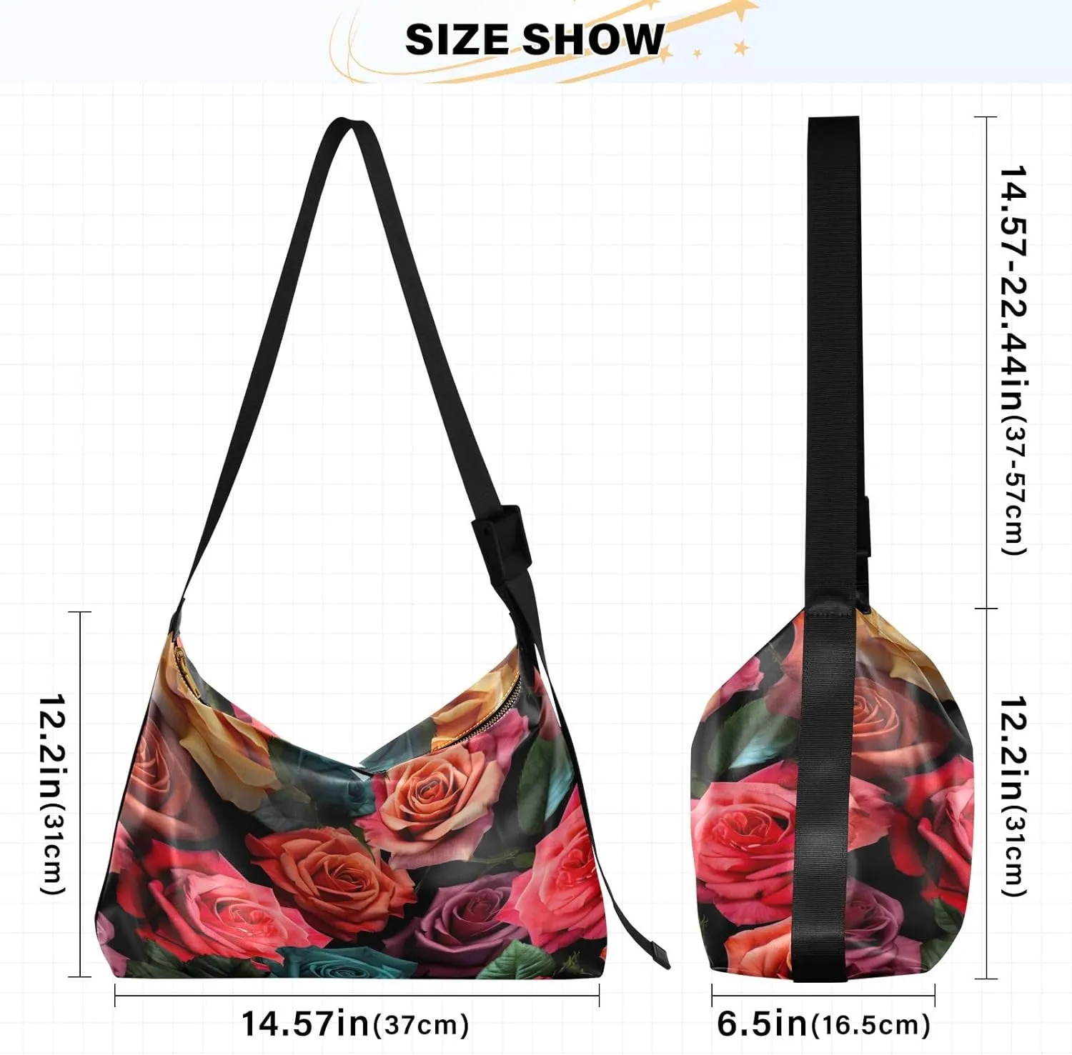 GAIGEO Fruits with Autumn Leaves Vegan Crossbody Bag, Ladies Leather Crossbody Bags, Bag with Zipper Pockets
