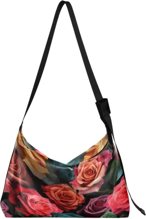 GAIGEO Fruits with Autumn Leaves Vegan Crossbody Bag, Ladies Leather Crossbody Bags, Bag with Zipper Pockets