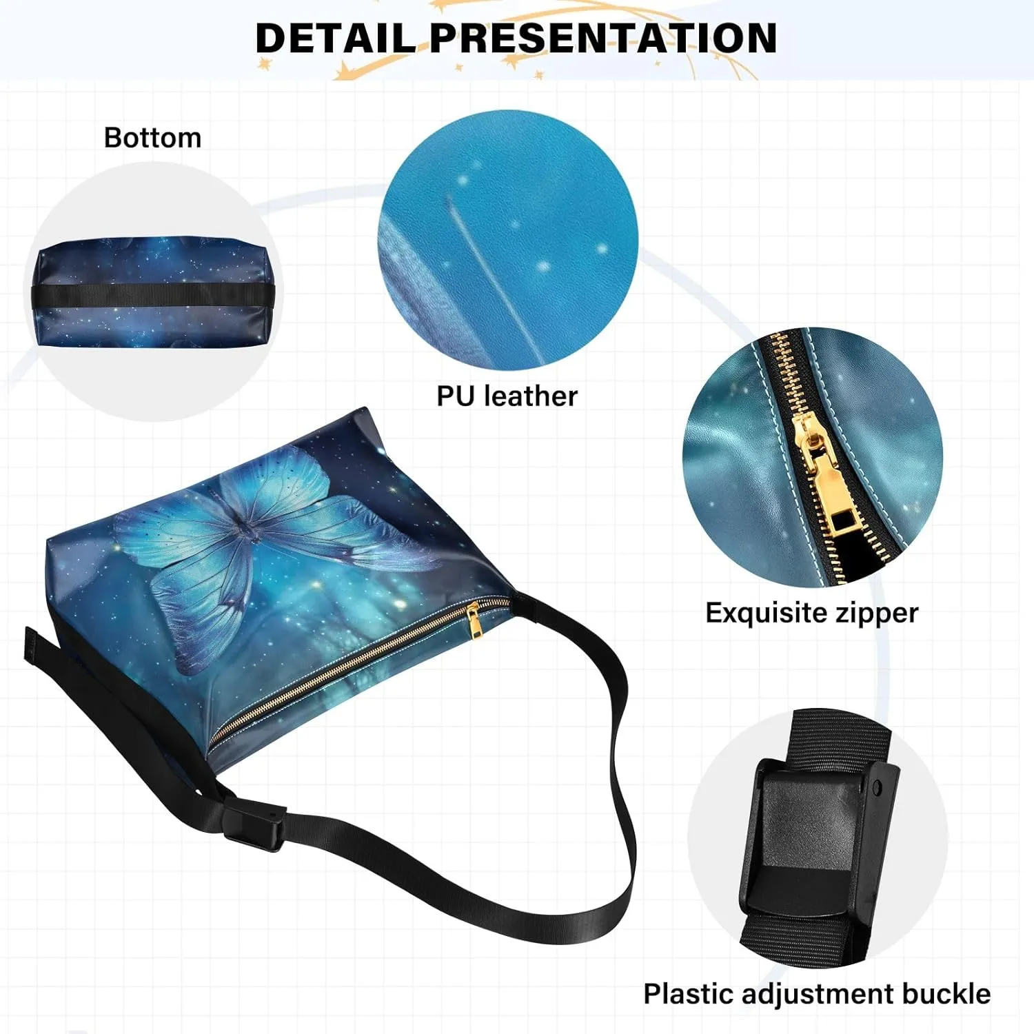 GAIGEO Watercolor Green Leaves and Branches Men's Leather Bag, Leather Crossbody Shoulder Bag, Pu Leather Shoulder Bag