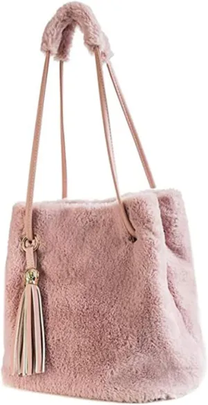 GALPADA Stylish and Casual Bucket Bag Plush Tote for Women Multi-wearing Bag Perfect for Daily Use Evening Events