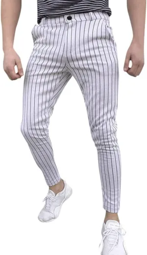 GIERIDUC Men's Athletic Running Joggers Mens Super Skinny Black Trousers Pants with The Long Strings Mens Long Running Pants