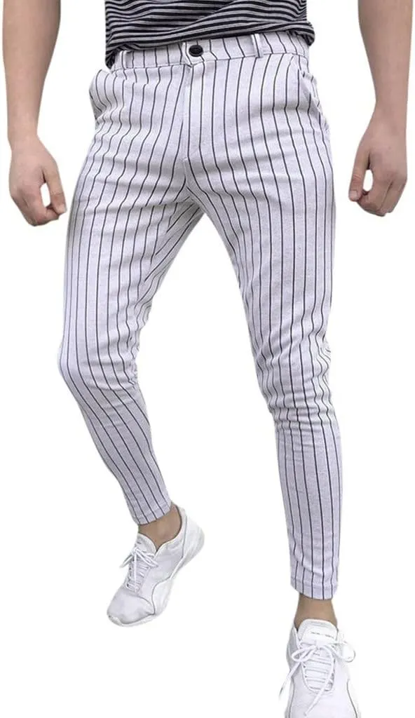 GIERIDUC Men's Athletic Running Joggers Mens Super Skinny Black Trousers Pants with The Long Strings Mens Long Running Pants