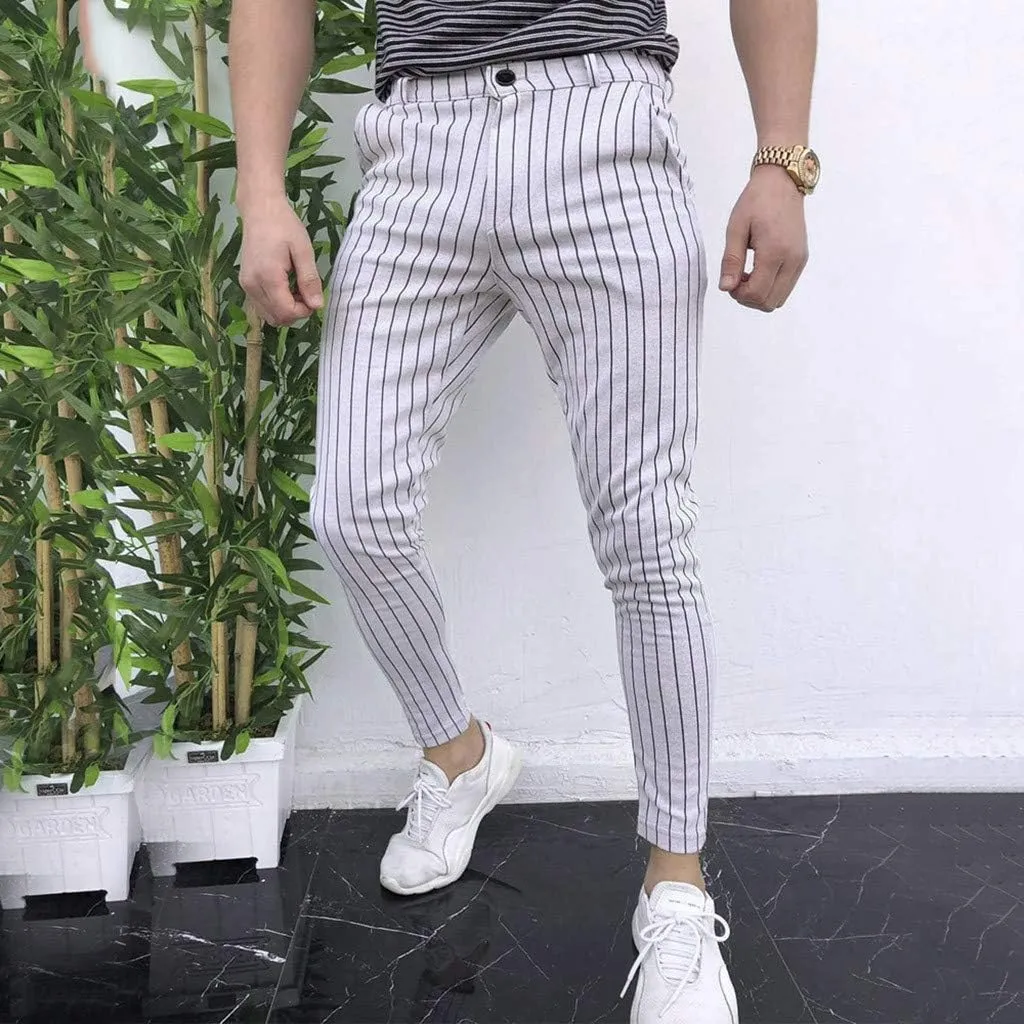 GIERIDUC Men's Athletic Running Joggers Mens Super Skinny Black Trousers Pants with The Long Strings Mens Long Running Pants
