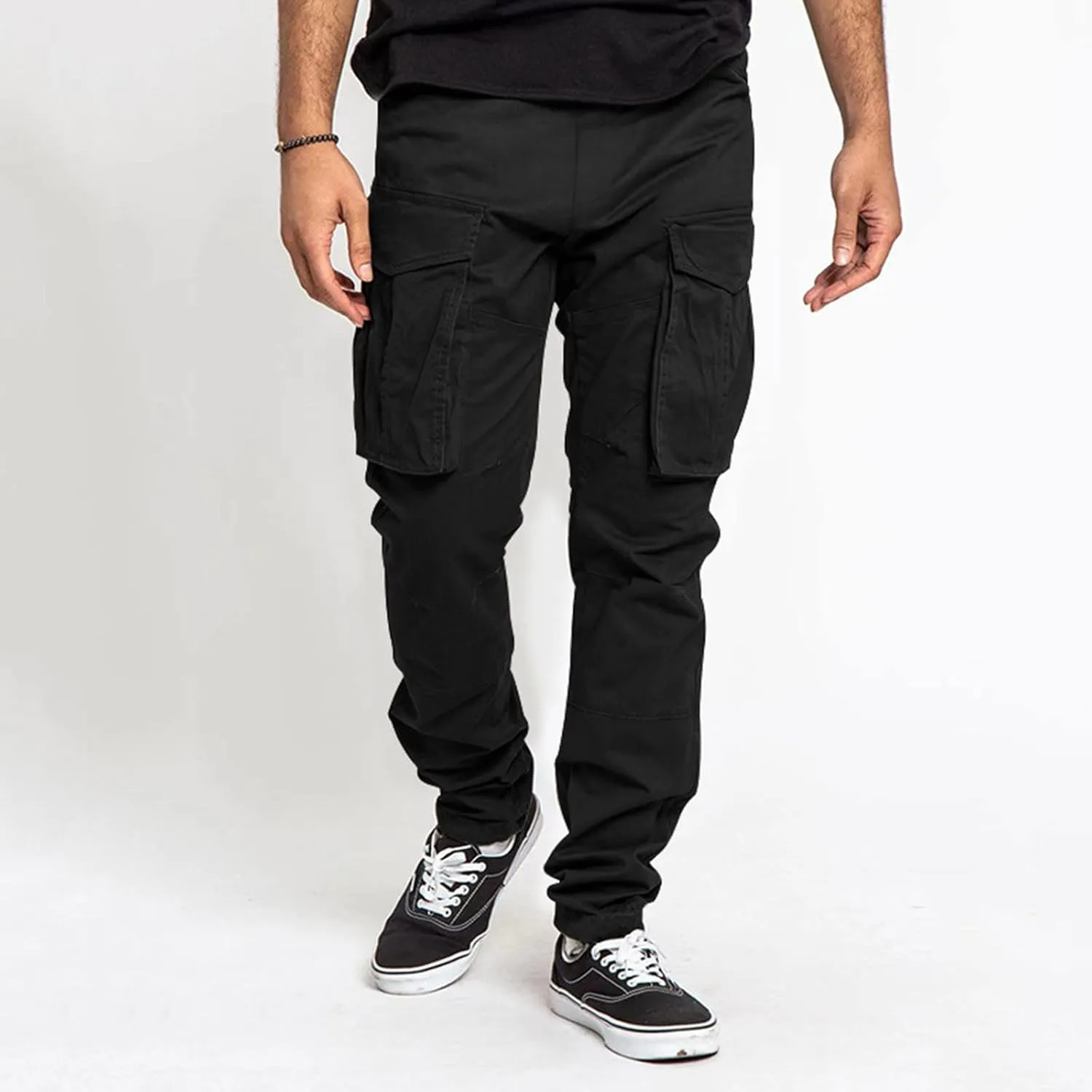GIERIDUC Men's Casual Cargo Pants Joggers Hiking Sweatpants Chinos Track Pants Elastic Waist Work Pants with Multi-Pockets