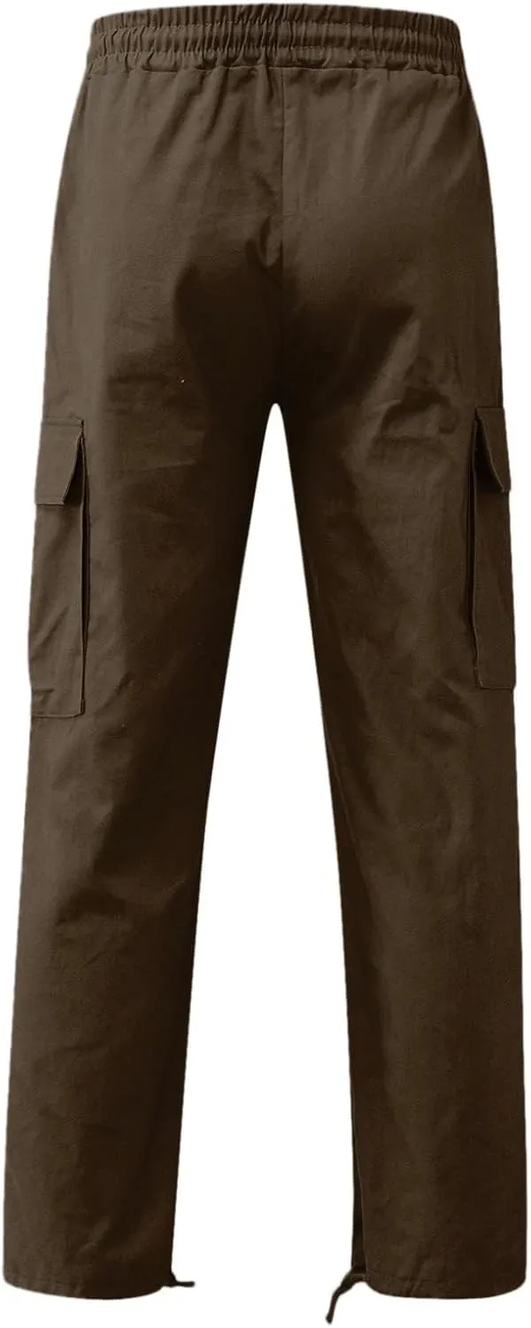 GIERIDUC Men's Cotton Yoga Sweatpants Mens Joggers Athletic Lounge Pants Open Bottom Casual Jersey Pants for Men with Pockets