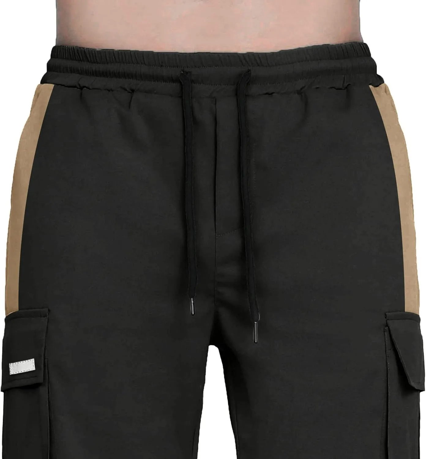 GIERIDUC Men's Drawstring Waist Cargo Pants Mens White Linen Dress Pants Mens Polyester Sweatpants Basketball Leggings Men