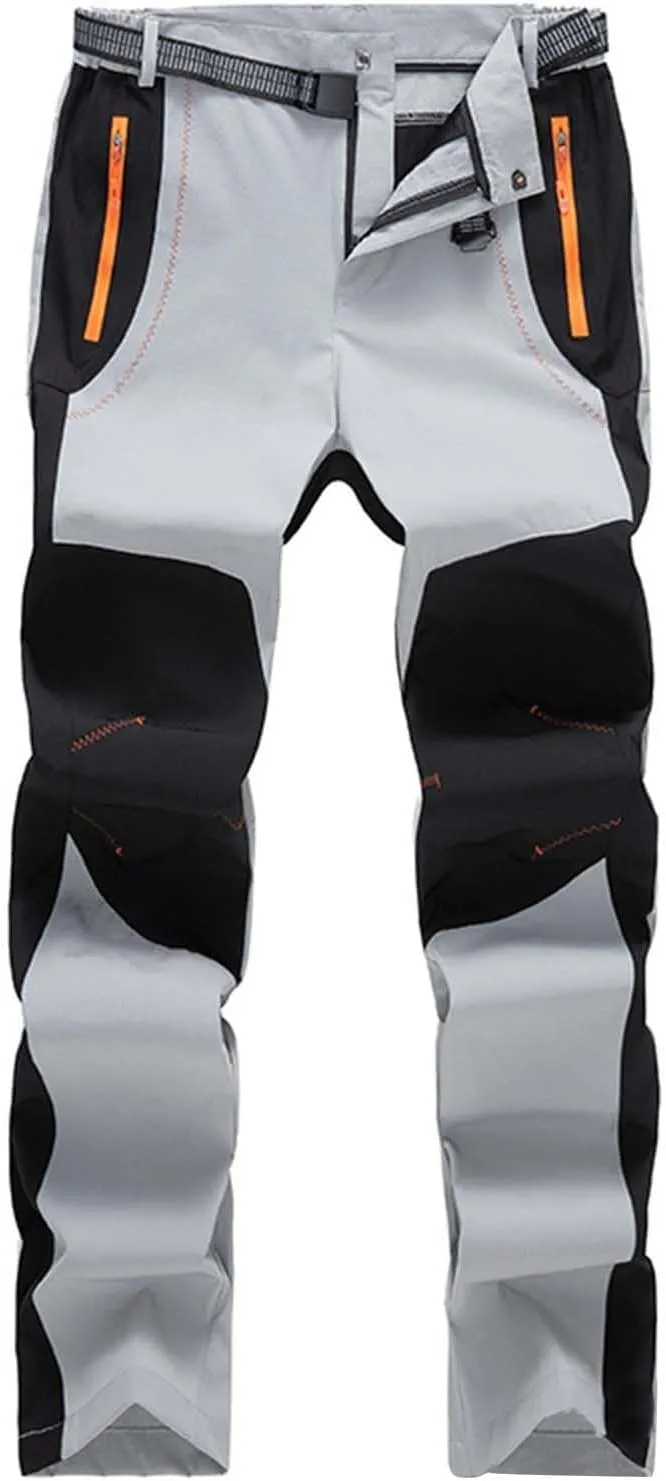 GIERIDUC Men's Hiking Pants Lightweight Quick Dry Stretch Wind Pants Color Patchwork Travel Trouser Fishing Outdoor Work Pant