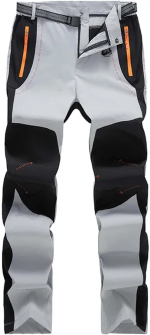 GIERIDUC Men's Hiking Pants Lightweight Quick Dry Stretch Wind Pants Color Patchwork Travel Trouser Fishing Outdoor Work Pant