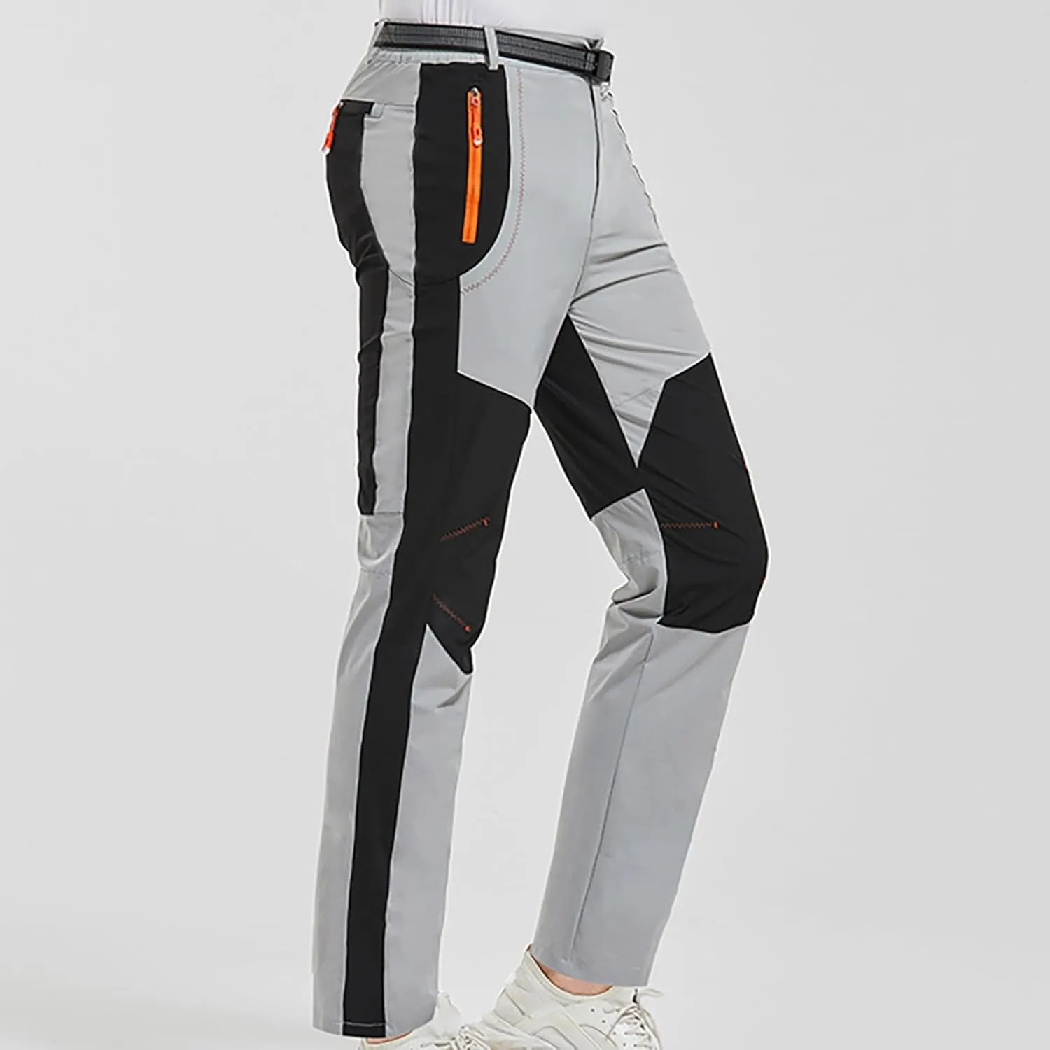 GIERIDUC Men's Hiking Pants Lightweight Quick Dry Stretch Wind Pants Color Patchwork Travel Trouser Fishing Outdoor Work Pant