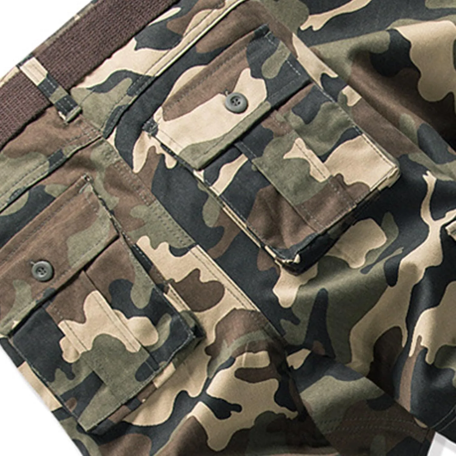 GIERIDUC Mens Hiking Stretch Pants Camouflage Tactical Pants Lightweight Cotton Outdoor Military Combat Cargo Pants Trousers