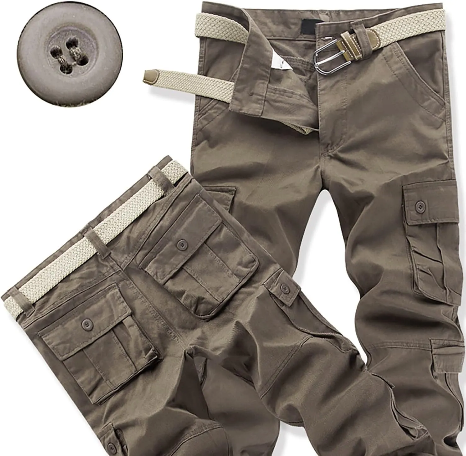 GIERIDUC Mens Hiking Stretch Pants Camouflage Tactical Pants Lightweight Cotton Outdoor Military Combat Cargo Pants Trousers