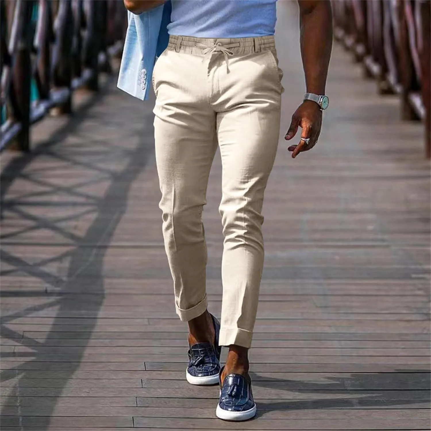 GIERIDUC Men's Linen Pants Casual Long Pants Summer Clothes for Men Fashion Best Jogger Pants for Men for Men