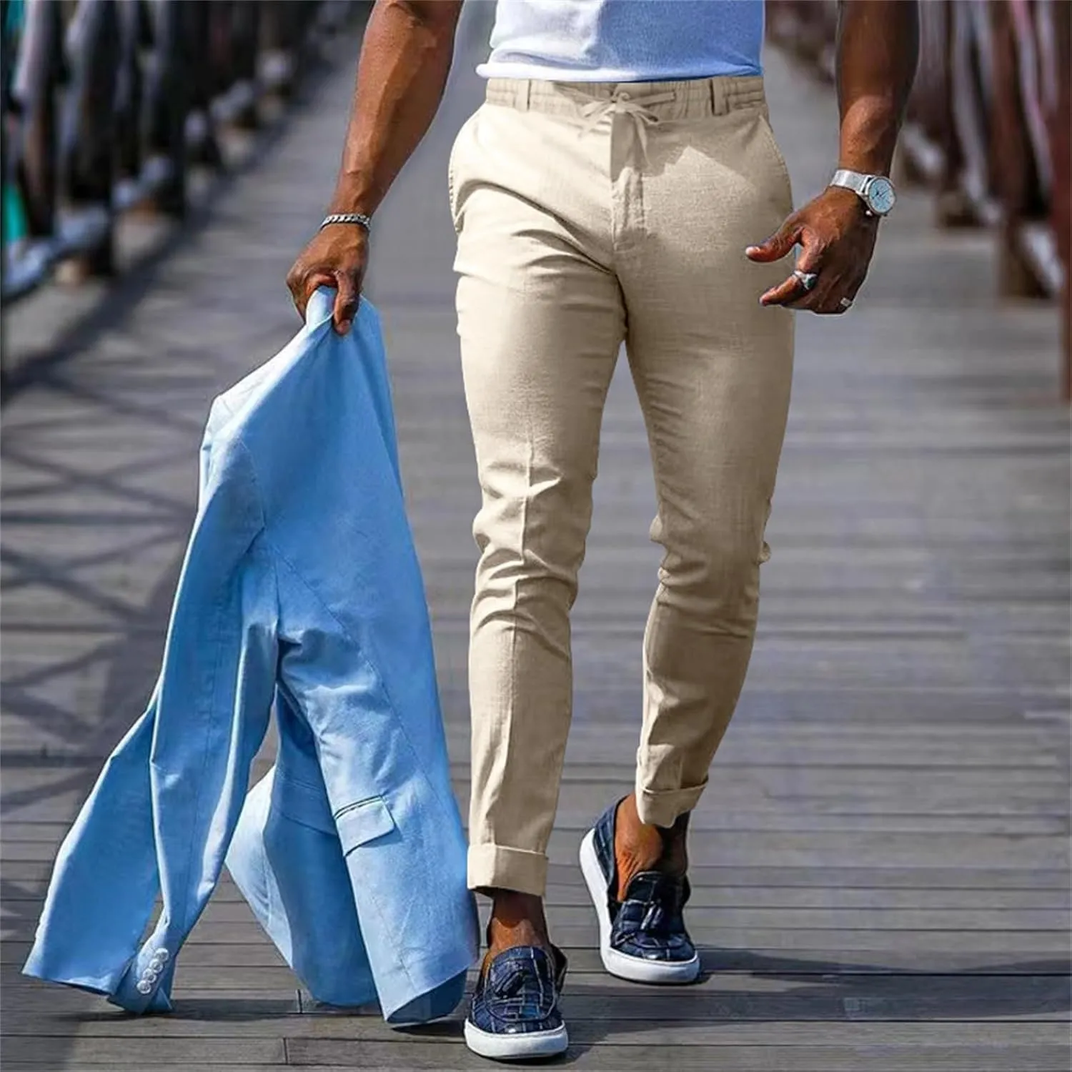 GIERIDUC Men's Linen Pants Casual Long Pants Summer Clothes for Men Fashion Best Jogger Pants for Men for Men