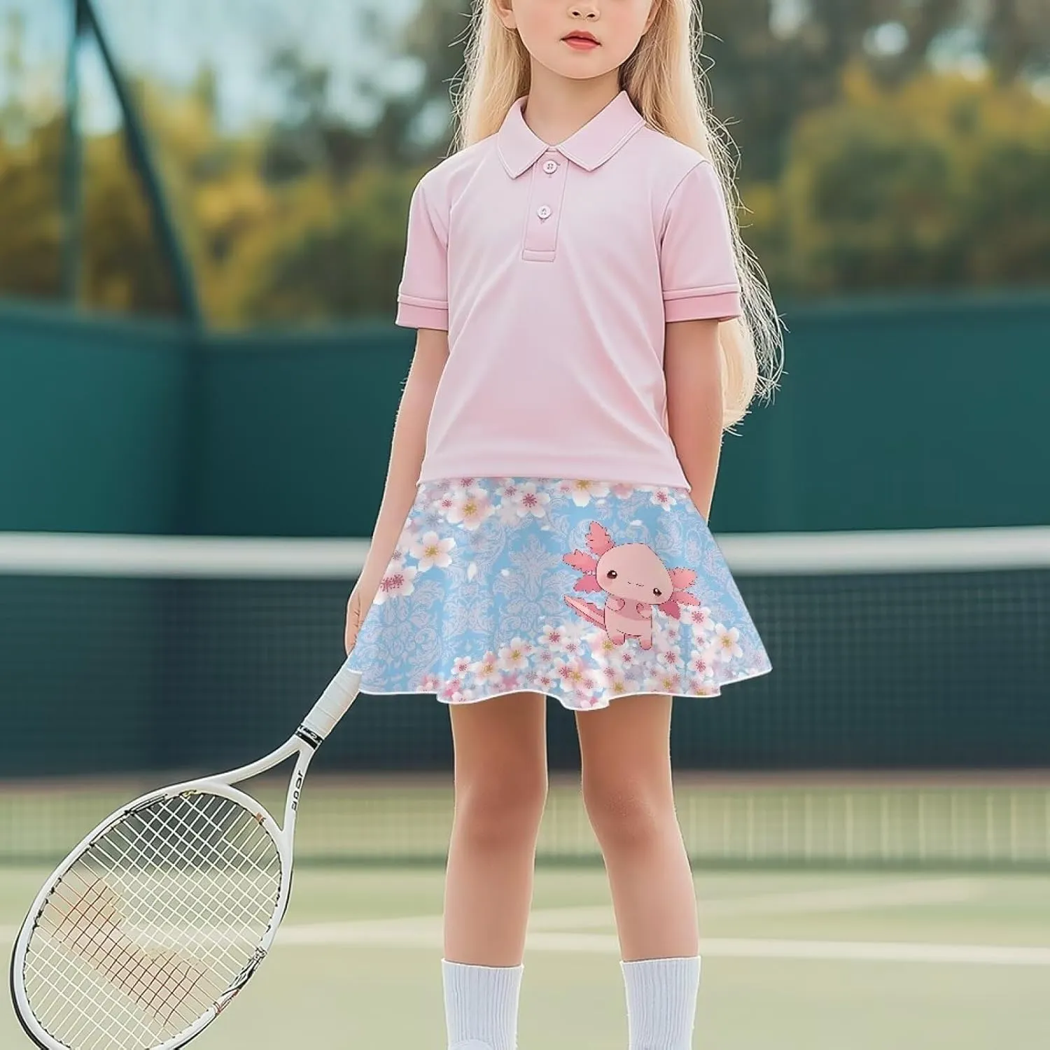 Girls Athletic Skort with Pocket 5-14 Years Sports Skirt Casual Daily Wear Outdoor Activities