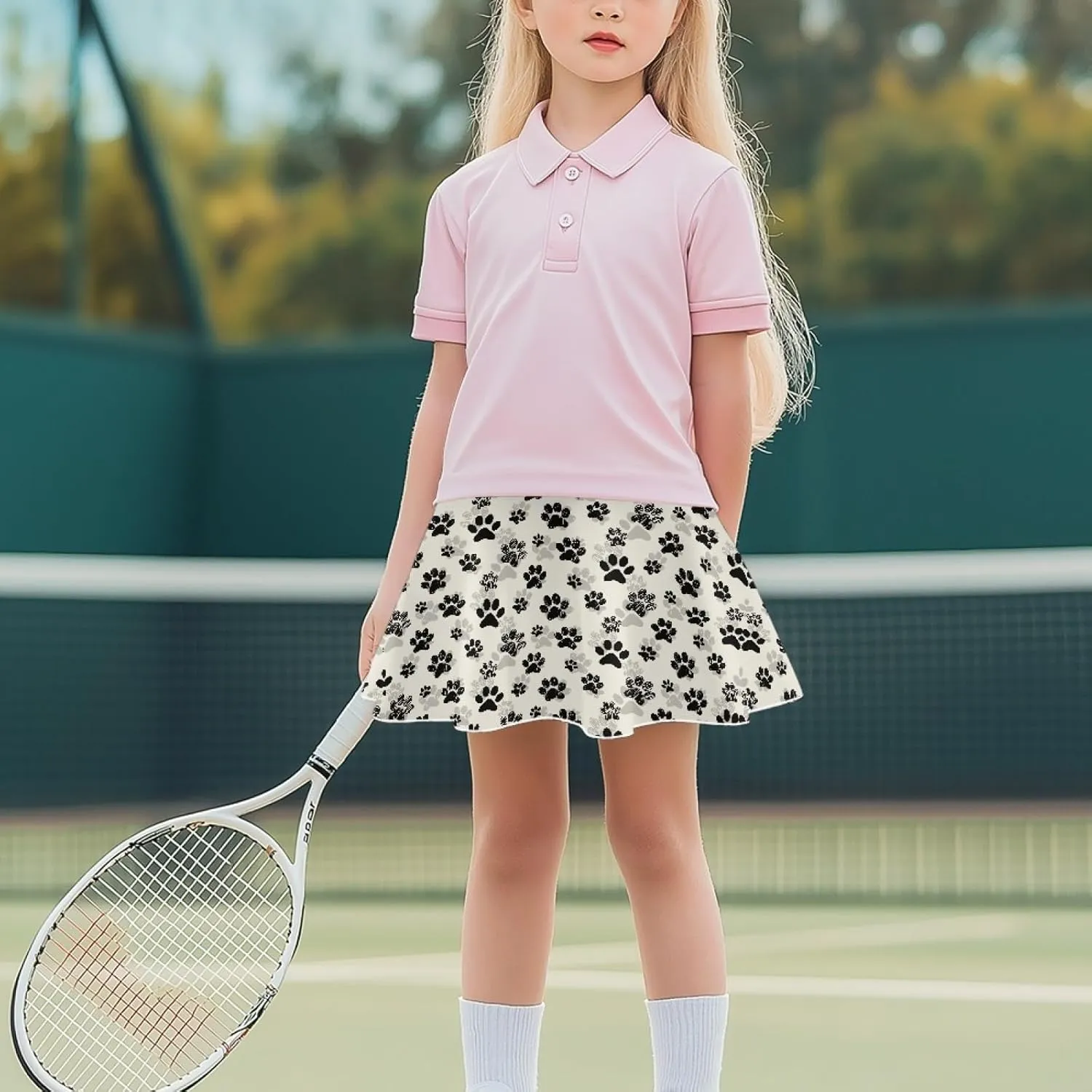Girls Athletic Skort with Pocket 5-14 Years Sports Skirt Casual Daily Wear Outdoor Activities