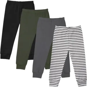 GLASH Kids Baby and Toddler Boys 4-Pack Cotton Pants