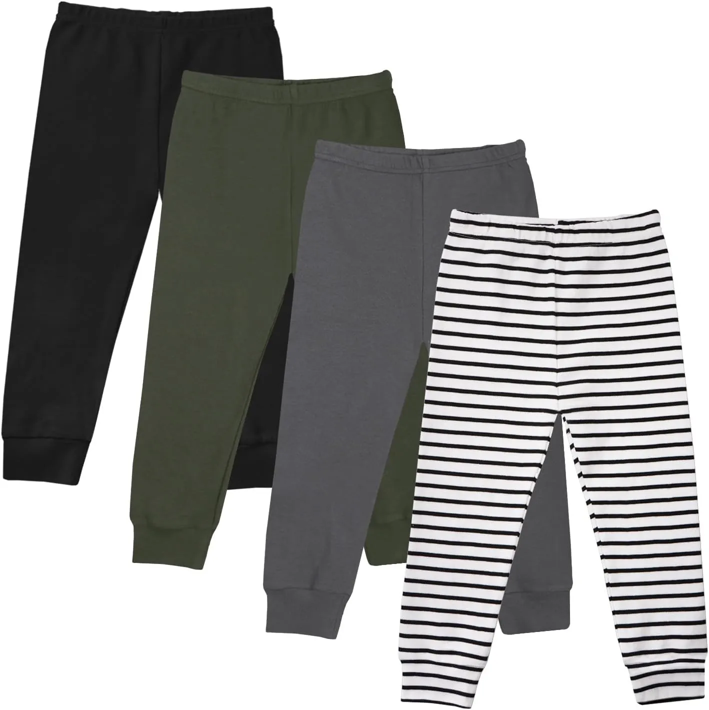GLASH Kids Baby and Toddler Boys 4-Pack Cotton Pants