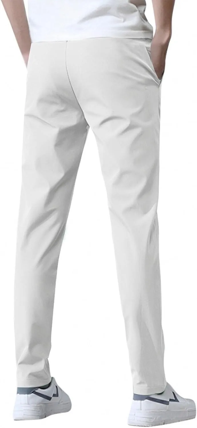 Glide Pants Men Breathable Quick Dry Work Pants Stretch Active Drawstring Straight Leg Hiking Outfits with Pockets