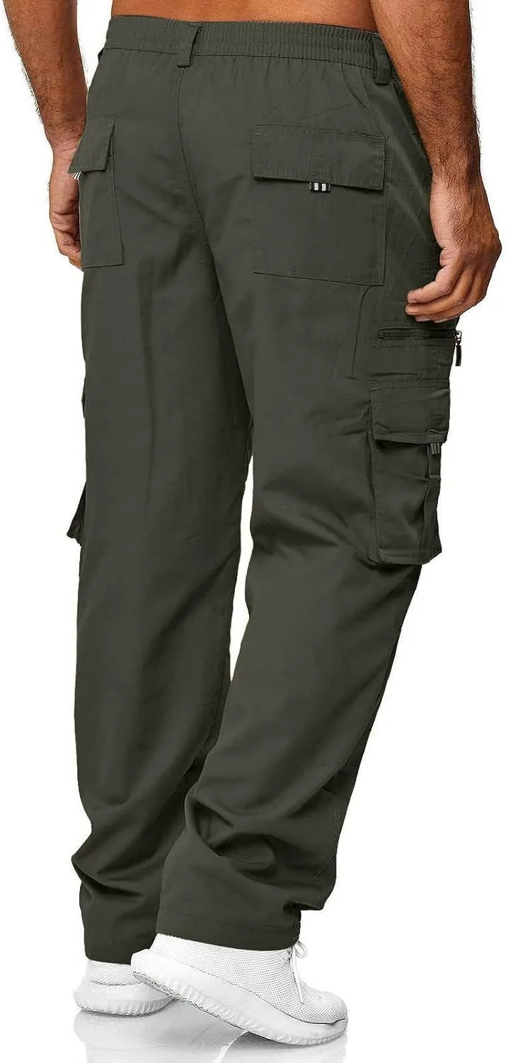 GOFULY Cargo Pants for Men Ripstop Stretch Baggy Sweatpants with Pockets Slim Fit Pants Big and Tall Pants Workout Joggers