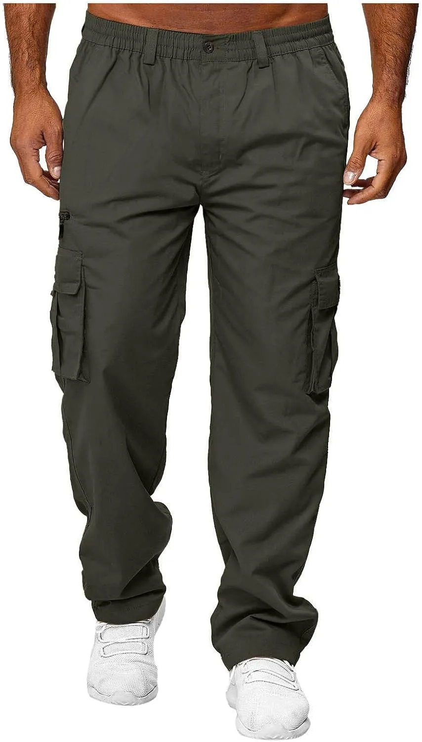 GOFULY Cargo Pants for Men Ripstop Stretch Baggy Sweatpants with Pockets Slim Fit Pants Big and Tall Pants Workout Joggers