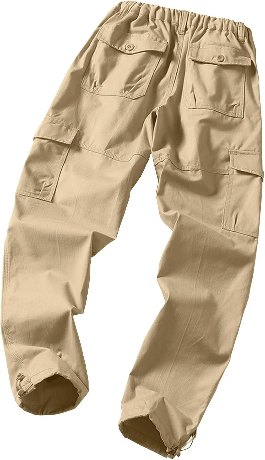 GOFULY Mens Cargo Pants with Pockets Baggy Pants Slim Fit Stretch Special Occasions Sweatpants Baggy Outdoor Pants Casual